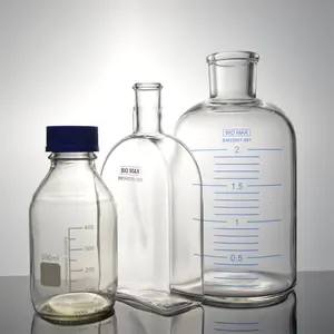 2L 5L 10L 20L borosilicato 3.3 personalizado volume vidro regant garrafa mídia vidro reagente garrafa