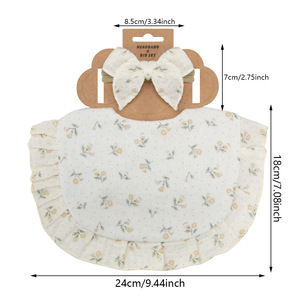 All'ingrosso 2 pz/set di cotone bavaglini per bambine fasce per <span class=keywords><strong>capelli</strong></span> stampa floreale Saliva asciugamano per bambine <span class=keywords><strong>Bandana</strong></span> - Product Image 6