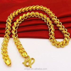 Collier imposant plaqué <span class=keywords><strong>or</strong></span> pour <span class=keywords><strong>homme</strong></span>, style thaïlandais, en laiton doré de Dubaï, bijou exquis - Product Image 5