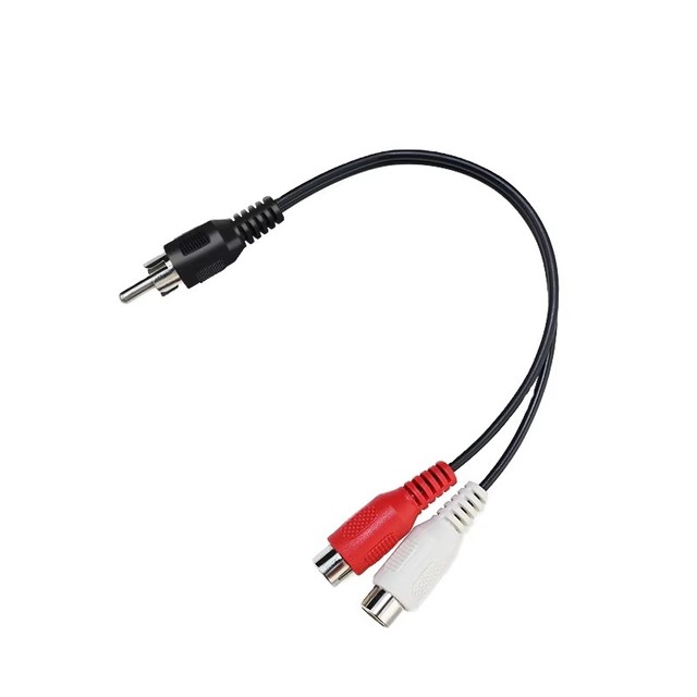 D3010 0.2m 20cm length rca male to 2 rca female gold plated audio adapter y splitter cable