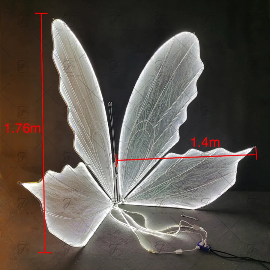 Wedding decoration glowing butterfly wings wedding wrought iron props