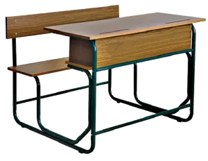 Double Decker Study Desk and Bench Single Piece Desk Supplier School Furniture Desk And Table