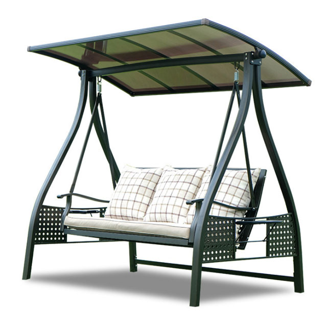 hot selling outdoor solar energy 3 person seat swing chair