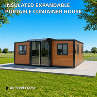 Maison conteneur préfabriquée portable en acier isolé et extensible de 20 pieds