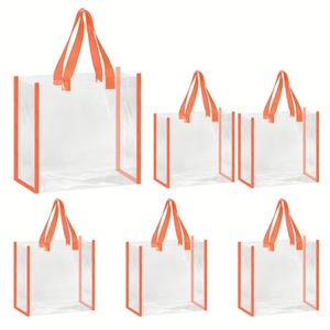 Clear <b>Tote</b> Bags Bulk, Reusable Clear <b>Plastic</b> <b>Tote</b> Bags with Handles PVC Stadium Approved Clear Bag Beach Bag - Product Image 4