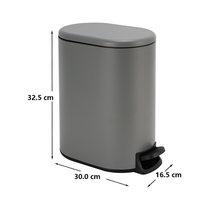 Poubelle à pédale en métal scellée de 5 litres pour la collecte des déchets alimentaires sans odeur, également utilisable comme poubelle à papier toilette pour salle de bain