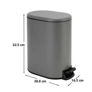 Poubelle à pédale en métal scellée de 5 litres pour la collecte des déchets alimentaires sans odeur, également utilisable comme poubelle à papier toilette pour salle de bain - Product Image 4