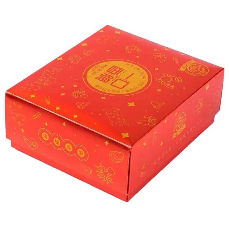 Caixa de biscoitos brilhante personalizada barata para levar caixas de papel para presente embalagem com tampa e base para crianças Caixas doces para casamento