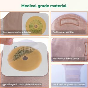 HEAGI fabbricazione due pezzi sacca per colostomia con chiusura <span class=keywords><strong>2</strong></span> pezzi stomia forniture borsa Set OEM - Product Image 2