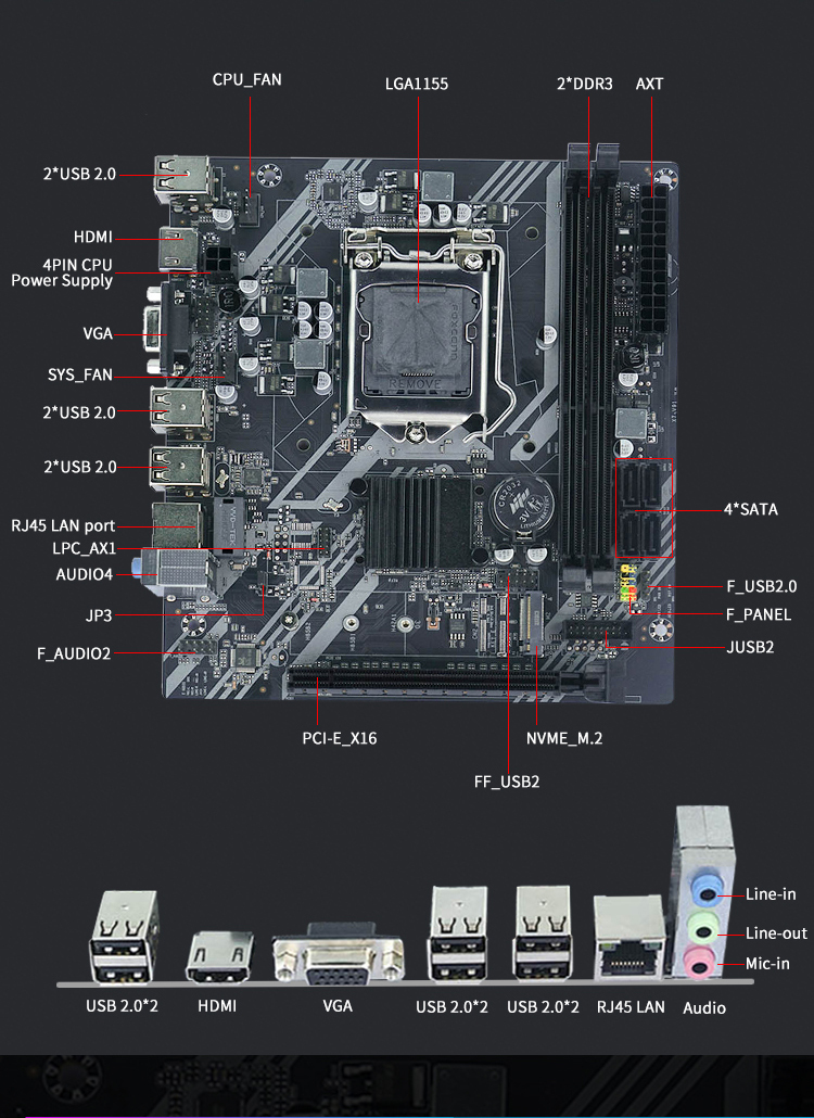OEM製 第3世代 LGA1155 ゲーミングPCマザーボードコンボ デュアル