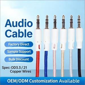 Câble auxiliaire tressé en nylon de qualité supérieure, sans nœuds, 3,5 mm mâle-mâle, 1 m, pour autoradio, écouteurs et haut-parleurs - Product Image 2