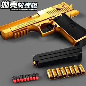 Enfants Golden Desert Eagle Shell Soft Bullet Toy Gun Glock Simulation Bullet Boy Pistolet Jouet Modèle