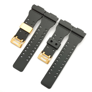 Bracelet en résine avec anneau en acier plaqué or/noir - Pour <span class=keywords><strong>G</strong></span>-<span class=keywords><strong>SHOCK</strong></span> GD120/GA-100/GA-110 - Product Image 1