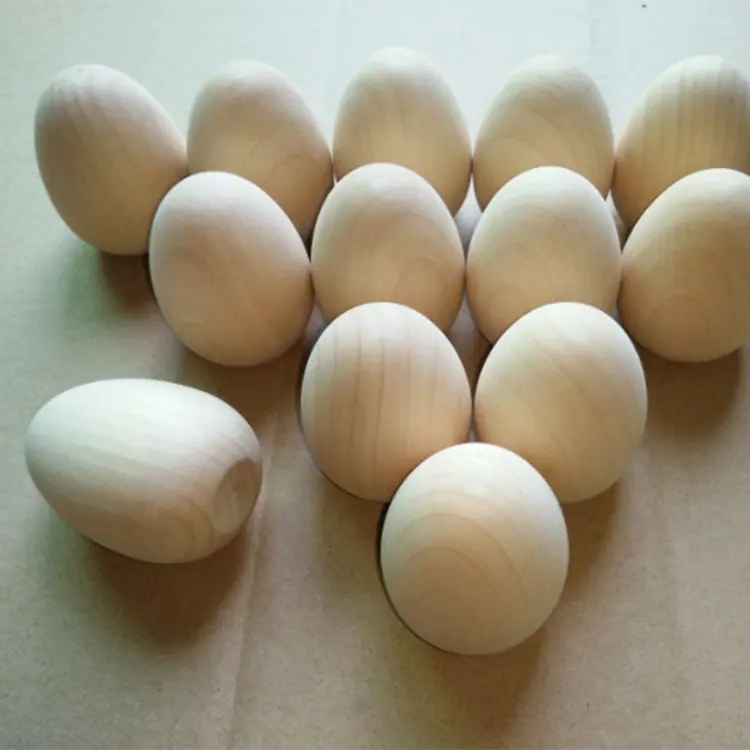 자연 부활절 나무 계란 장식 나무 계란 스탠드 나무 부활절 DIY 계란