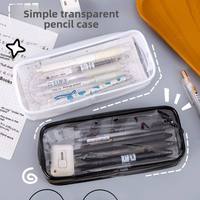 Nouvelle trousse à crayons en PVC blanc grande capacité, style usine, simple et transparente, avec logo personnalisé et fermeture à glissière