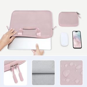 Bolsa de Transporte para Computadora Portátil Rosa de Neopreno Suave a Prueba de Golpes con Logotipo Personalizado, de 11, 13, 14 y 15.4 <span class=keywords><strong>Pulgadas</strong></span>, con Asa y Estuche Pequeño para Mujer - Product Image 4