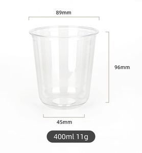 Custom Size/LOGO 89-400 U-Shaped Disposable PET Smoothie <b>Cup</b> Clear Plastic Bubble Boba <b>Cups</b> with Lid for <b>Cold</b> Drinking - Product Image 1