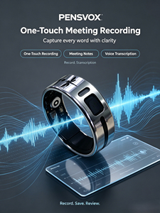 Anillo Inteligente para Monitoreo de Actividad Física |   Grabadora de Voz con IA y Transcripción, de Acero Inoxidable Sólido IP68, con Aplicación para iOS y Android, Ideal para Entrevistas Empresariales - Product Image 3