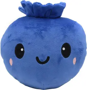 Kawaii Blueberry Plush Stuffed Toy Soft Fruit Plushie Pillow