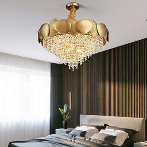American Hotel Home Decoration Hanging <b>Lights</b> Luxury Gold Led Crystal Raindrop <b>Chandeliers</b> - Product Image 3