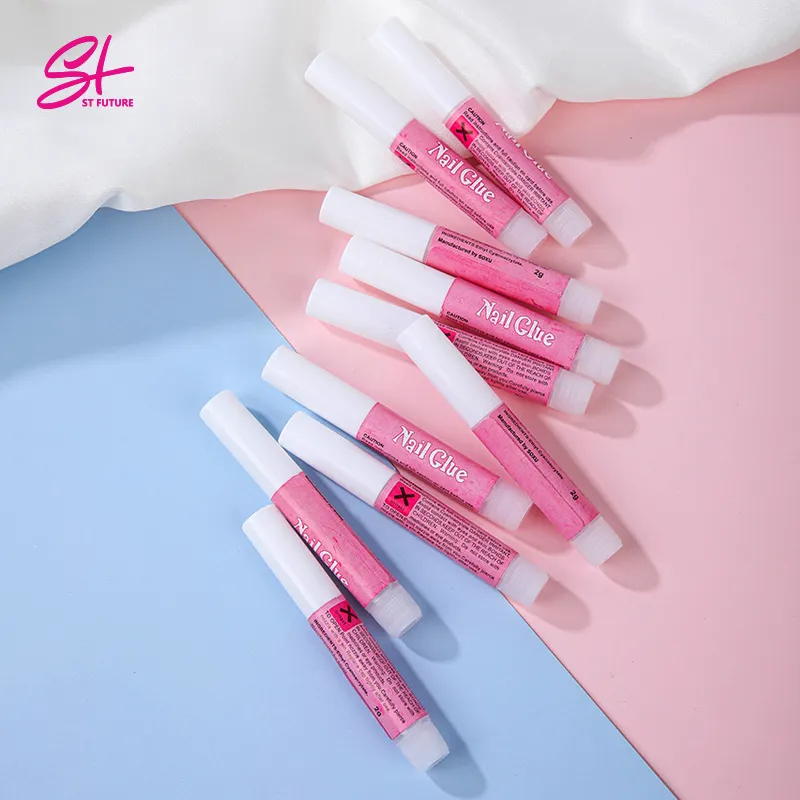 ST FUTURE Fast Drying Best Price Acrylic Artificial Press On Nail Tips Glue Mini Pink Bond 2g Nail Glue Bulk Gel For Nails