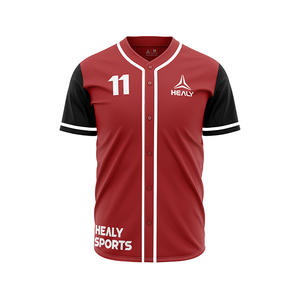 Blanko Gelbe Kinder-Baseballtrikots mit Knöpfen, Maßgefertigte Baseball-Uniform mit Stickerei - Product Image 3