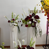 Roses artificielles de qualité supérieure, décoration d'allée de cérémonie de mariage, bouquet, centre de table floral blanc et vert, chemin de table pour table à manger