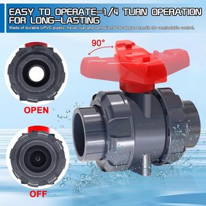 Industrial Grade UPVC True Union Ball Valve with Full <strong>Port</strong>, EPDM O-Rings, and Reversible PTFE Seats,Rated at 200 PSI - Product Image 5
