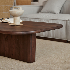 <span class=keywords><strong>Table</strong></span> basse <span class=keywords><strong>console</strong></span> moderne minimaliste Wabi Sabi en noyer noir américain, Mesa De Centro, directement de l'usine - Product Image 5
