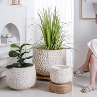 Jardinières en fibre de verre personnalisées minimalistes décoration de jardin Pot de fleur blanc grands Pots en argile de fibre mate de ciment