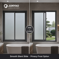 Fenêtre coulissante extérieure JUNYAO pour salle de bain, à rupture de pont thermique, Low-E, insonorisée, certifiée Energy Star, NFRC AS2047 CE, OEM pour villa
