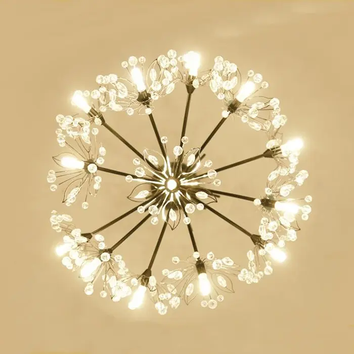 Dandelion chandelier lights crystal Flower bedroom dining room clothing store warm romantic lamps chandelier hanging lights