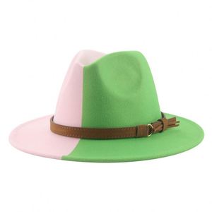 Chapeau Fedora en feutre à large bord avec logo personnalisé, élégant et vintage, décoré de plumes, léger, protection solaire pour hommes et femmes, automne-hiver - Product Image 2
