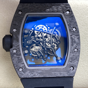 LuxurySkeleton Automatic Mechanical <b>Watch</b> Carbon Fiber <b>Case</b> Sapphire Crystal Rubber Strap 055 Men's Tourbillon Rectangle Dial - Product Image 3