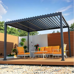 Pergola extérieure <span class=keywords><strong>en</strong></span> aluminium à toit à lames orientables 3x6m, 4x6m, 6x3m, 6x4m, 8x4m - Product Image 3
