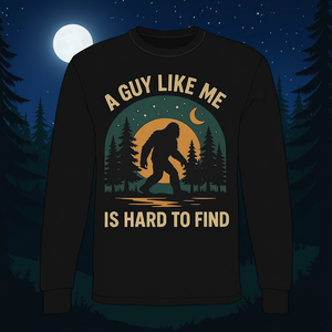 Camiseta de manga larga Bigfoot Retro Sasquatch, diseño de A Guy Like Me Is Hard To Find - Product Image 3