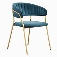 Luxe Moderne Silla Rosa Rose Bras Chaise Café Restaurant Maquillage Salle À Manger Meubles Velours Salle À Manger Chiavari Lumière De Luxe En Métal