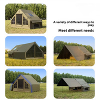 Tente de camping gonflable monocouche en tissu coton 6.3+7.2, imperméable quatre saisons, à montage rapide, avec auvent d'extension