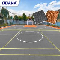 Dalles de sol de basketball emboîtables, portables, imperméables, pour intérieur/extérieur, durables, en PVC/TPE, de la marque OBANA, faciles à assembler soi-même.