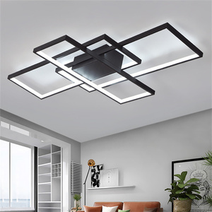Lámpara de techo <span class=keywords><strong>LED</strong></span> <span class=keywords><strong>Rectangular</strong></span>, luz moderna con Control remoto regulable para sala de estar, dormitorio, <span class=keywords><strong>cocina</strong></span>, gran oferta - Product Image 3