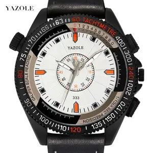 Yazole Drops hipping einzigartige Unisex Quarzuhr formale Leder armband Wasserdichte analoge Anzeige Riesen Studenten uhr Lieferant