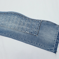 Pantalon en denim bleu lavé en jeans avec patch de broderie complet pour hommes et hommes