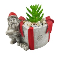 Pot de fleurs en ciment pour plantes succulentes et cactus, décoration de Noël, pot de jardin pour balcon, cadeau de Noël, pot à graines