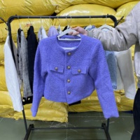 Vestes en tweed usagées en gros, vestes en bouclette d'occasion pour femmes, à revendre