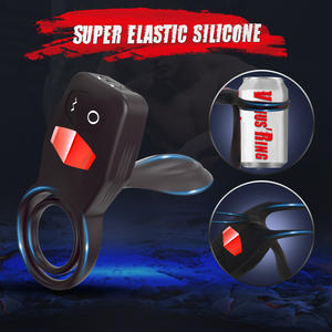 Anillo con control remoto para hombres y mujeres, Juguetes sexuales con vibración de ritmo cardíaco, masturbación y con dispositivo de bloqueo de spermatóforo, shock - Product Image 6