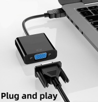 Konverter HDMI ke VGA, kualitas tinggi adaptor HDMI ke VGA kabel Video Audio HDMI 1080P HDMI pria ke VGA wanita untuk PC Laptop HDTV