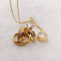 Alliances pour conjoints plaqué or Afrique du Sud Cz Bague de fiançailles en diamant Pendentif Amour Mariage Ensembles de mariée Bague de promesse pour couples