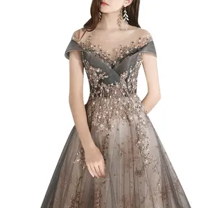 Robe de soirée de banquet de qualité supérieure fabriquée par le fabricant robe de soirée pour femme nouvelle tenue d'hôte robe de soirée annuelle faite à la main livraison directe