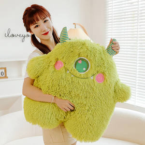 Peluche de Monstruo Verde de Pelo Largo, Adorable y Divertido, Almohada para Dormir, Muñeco de Dibujos Animados, Regalo Unisex, ODM, Algodón PP, Infantil - Product Image 4
