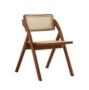 Высокое качество складная мебель для дома деревянный Ротанг ресторан стулья столовая современный дизайн